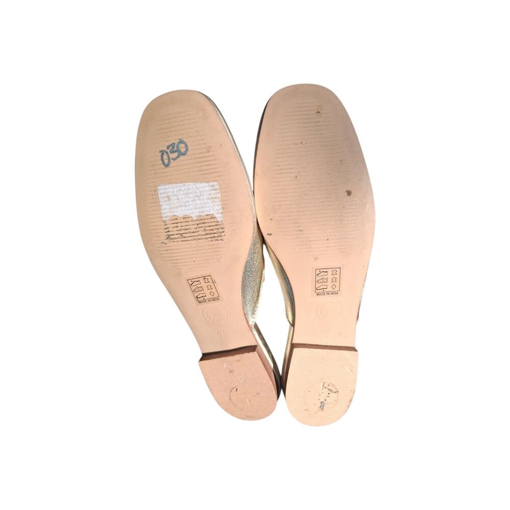 Chinese Laundry Metallic Gold Mules Slides Flat Loafers Sz 6.5 - Picture 6 of 6